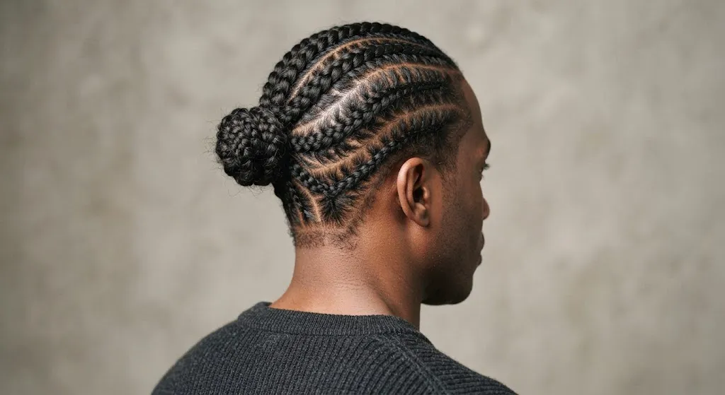 Cornrows With a Braided Bun
